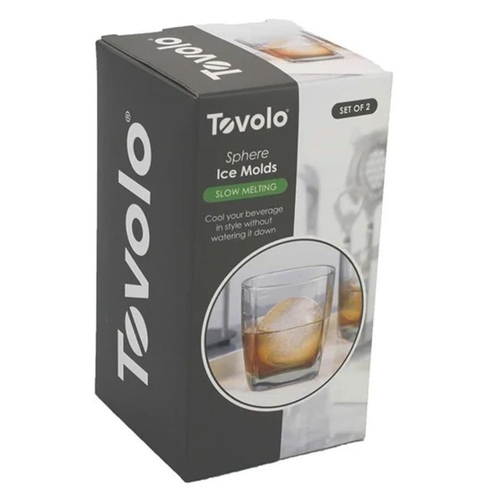NEW Tovolo Sphere Liquor & Beverage Whiskey Ice Molds Set of 2 Sphere Ice Molds